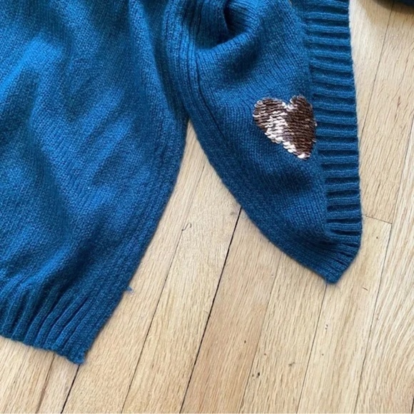 Lauren Conrad Crew Neck Gold Sequin Heart Sweater – Size XS - Picture 9 of 12